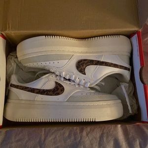 NWT Nike Court Vision Alta - white and cheetah